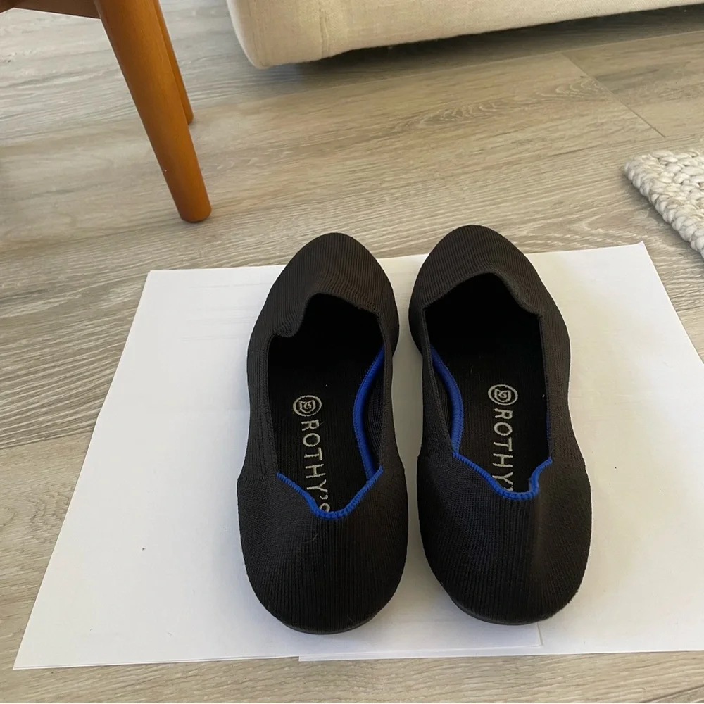 Rothy’s The Loafer black round toe flats shoes size 9.5 - Picture 4 of 6